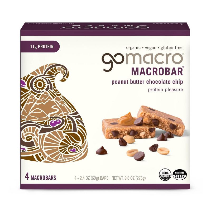 slide 1 of 7, GoMacro Peanut Butter Chocolate Chip MacroBar - 4ct/ 7.1oz, 4 ct, 7.1 oz