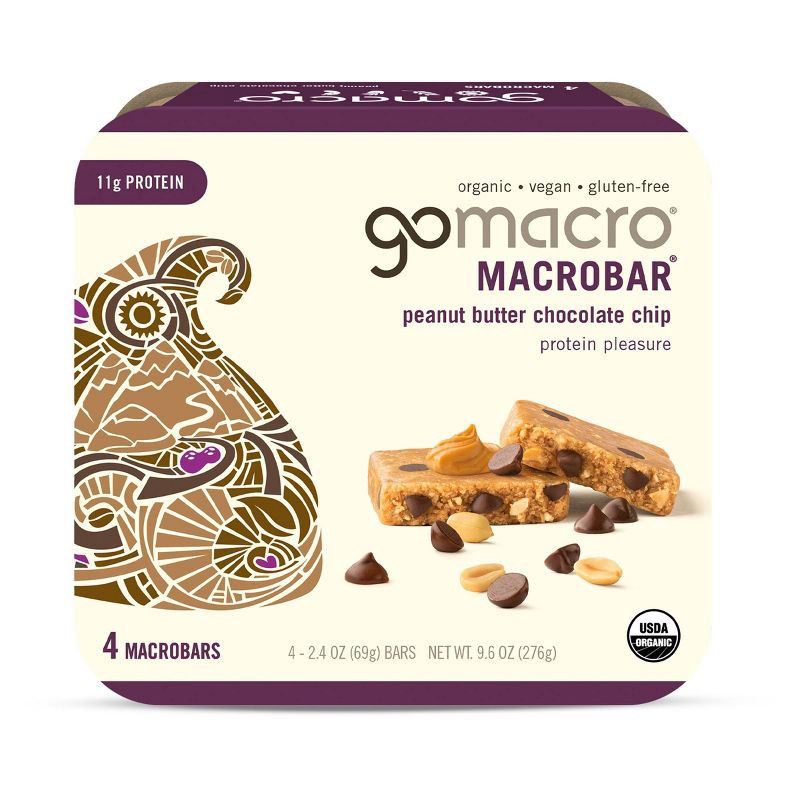 slide 1 of 6, GoMacro Peanut Butter Chocolate Chip MacroBar - 4ct/ 7.1oz, 4 ct, 7.1 oz