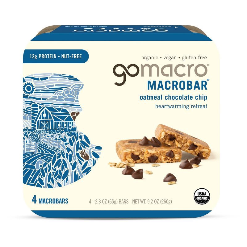 slide 1 of 6, GoMacro Oatmeal Chocolate Chip MacroBar - 4ct/ 7.1oz, 4 ct, 7.1 oz