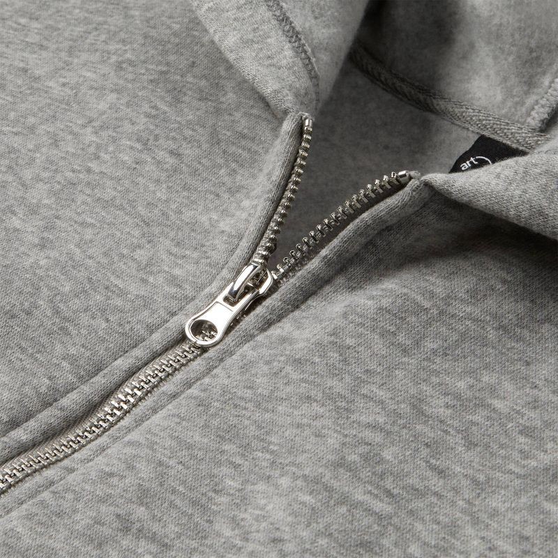 slide 3 of 3, Girls' Boxy Cropped Zip-Up Hoodie Sweatshirt - art class™ Gray M, 1 ct