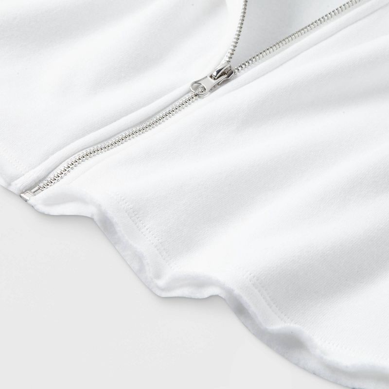 slide 3 of 3, Girls' Boxy Cropped Zip-Up Hoodie Sweatshirt - art class™ White M, 1 ct