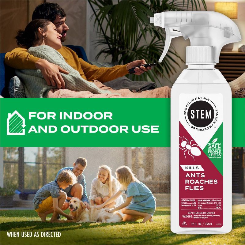 slide 11 of 12, STEM Ant Roach & Fly Killer Trigger Pump Spray Insecticide - 12oz: Indoor Outdoor Bug Control, Non-Flushing Formula, 12 oz
