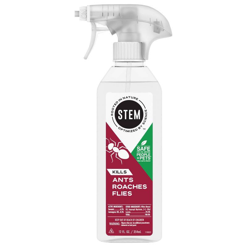 slide 1 of 12, STEM Ant Roach & Fly Killer Trigger Pump Spray Insecticide - 12oz: Indoor Outdoor Bug Control, Non-Flushing Formula, 12 oz