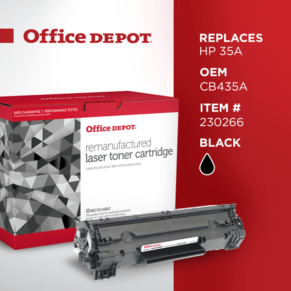 slide 2 of 5, Office Depot Brand Od35A Remanufactured Toner Cartridge Replacement For Hp 35A Black, 1 ct