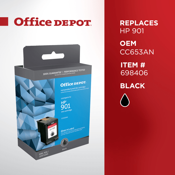 slide 2 of 5, Office Depot Brand Odc653An Remanufactured Ink Cartridge Replacement For Hp 901 Black, 1 ct