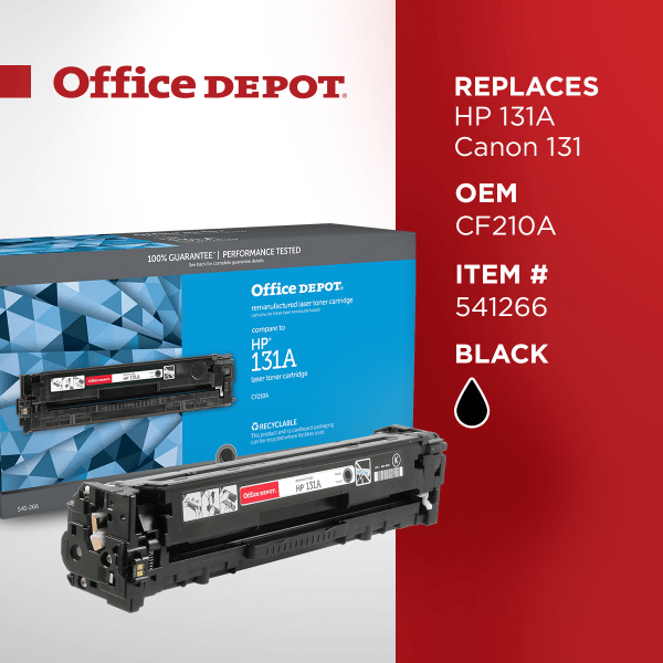 slide 3 of 5, Office Depot Od131Ab Remanufactured Toner Cartridge Replacement For Hp Cf210A Black, 1 ct