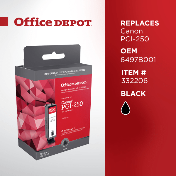 slide 2 of 5, Office Depot Brand Odpgi250B (Canon Pgi-250) Remanufactured Black Ink Cartridge, 1 ct