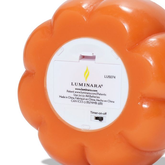 slide 3 of 3, Luminara Real-Flame Effect Pumpkin Candle - Orange, 1 ct