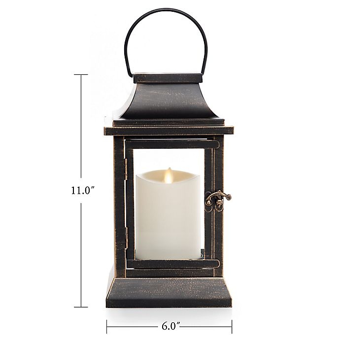 slide 2 of 3, Luminara Metal and Glass Lantern - Oil Rubbed Bronze, 12 in