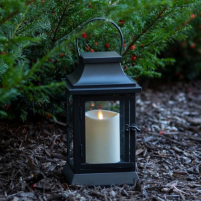 slide 3 of 3, Luminara Metal and Glass Lantern - Matte Black, 12 in