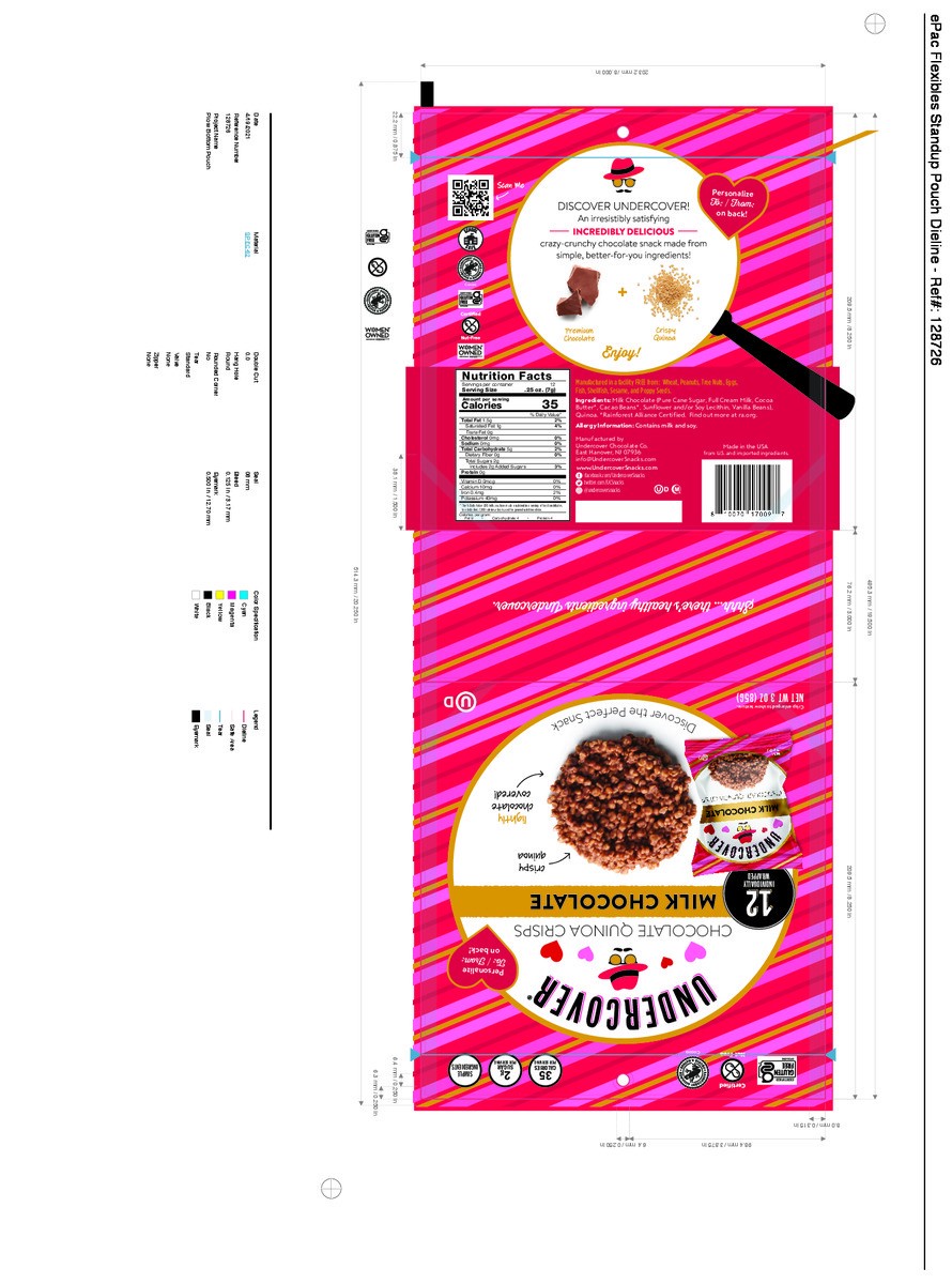 slide 4 of 8, Undercover Valentine's Milk Chocolate, 12-Packs of Individually Wrapped Crisps (.25oz Each), 12 ct