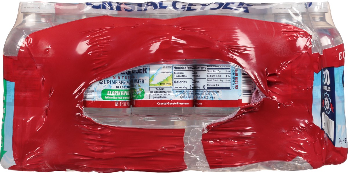 slide 12 of 13, Crystal Geyser Natural Alpine Spring Water 30 - 8 fl oz Bottles, 30 ct