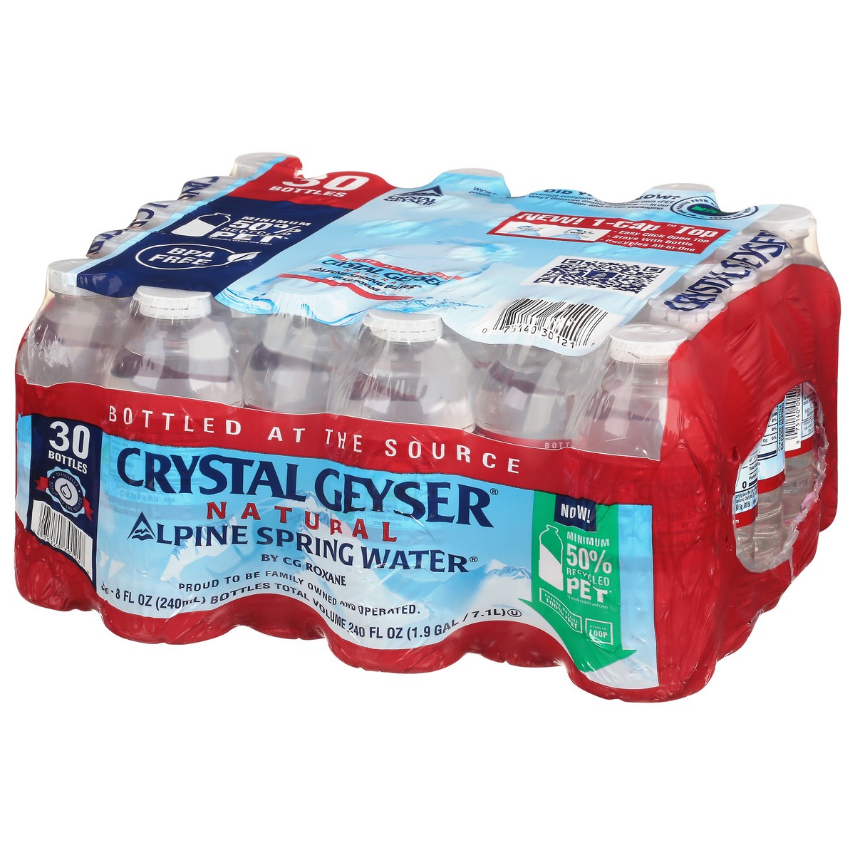 slide 10 of 13, Crystal Geyser Natural Alpine Spring Water 30 - 8 fl oz Bottles, 30 ct