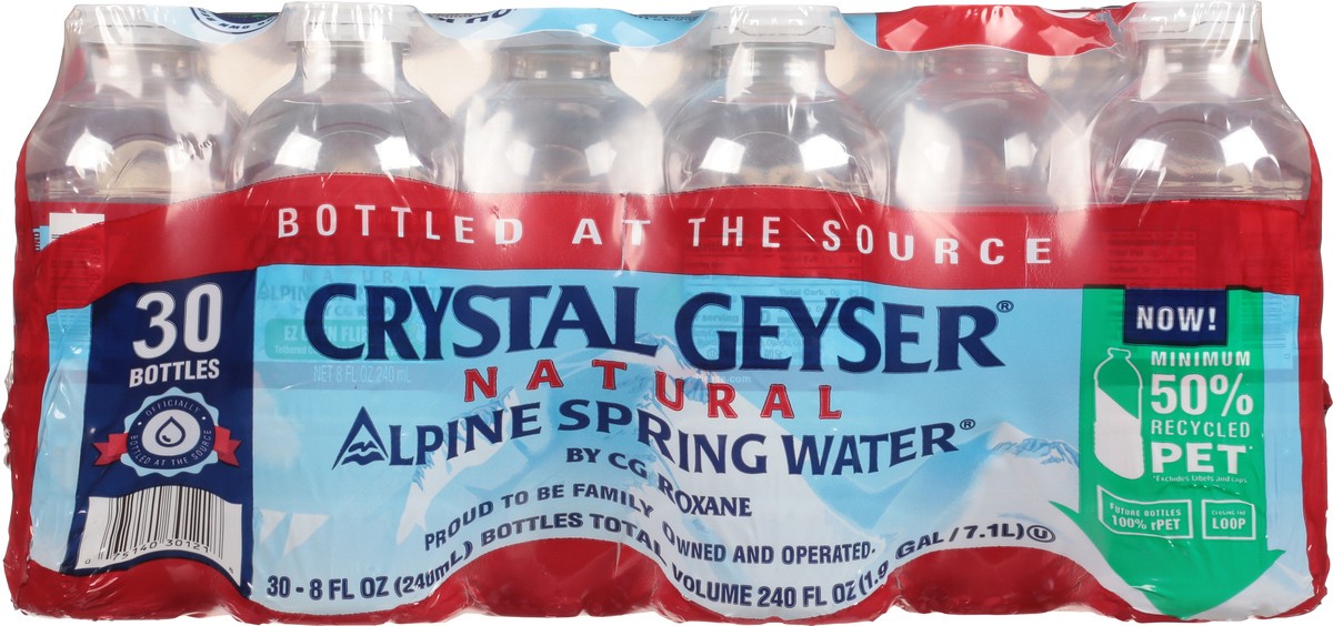 slide 8 of 13, Crystal Geyser Natural Alpine Spring Water 30 - 8 fl oz Bottles, 30 ct