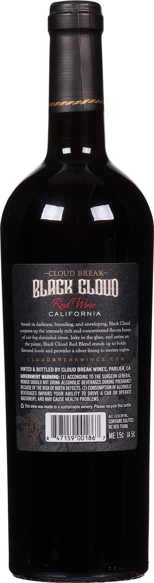 slide 2 of 9, Cloudbreak California Black Cloud Red Blend 750 ml, 750 ml