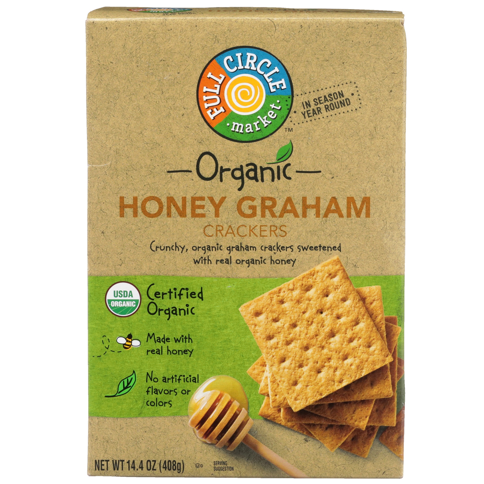 slide 1 of 1, Full Circle Market Organic Honey Graham Crackers, 14.4 oz