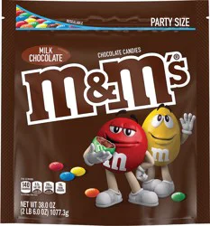 M&M'S Milk Chocolate Candy, Party Size, 38 oz Bag