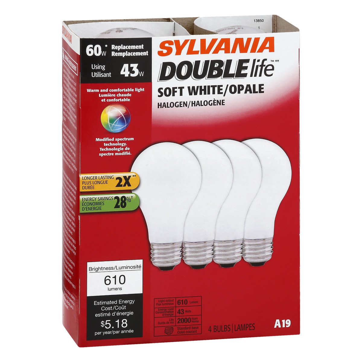 slide 2 of 9, Sylvania Light Bulbs 4.0 ea, 4 ct