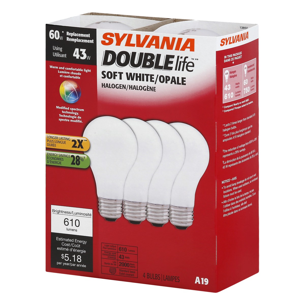 slide 3 of 9, Sylvania Light Bulbs 4.0 ea, 4 ct