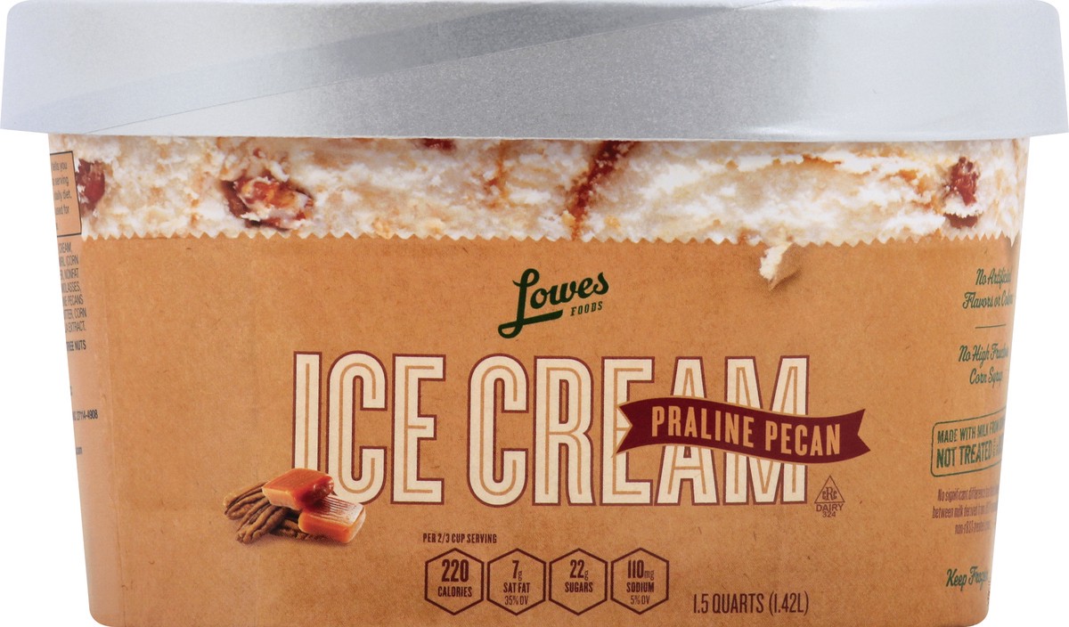 slide 5 of 5, Lowes Foods Ice Cream Premium Praline Pecan, 48 oz