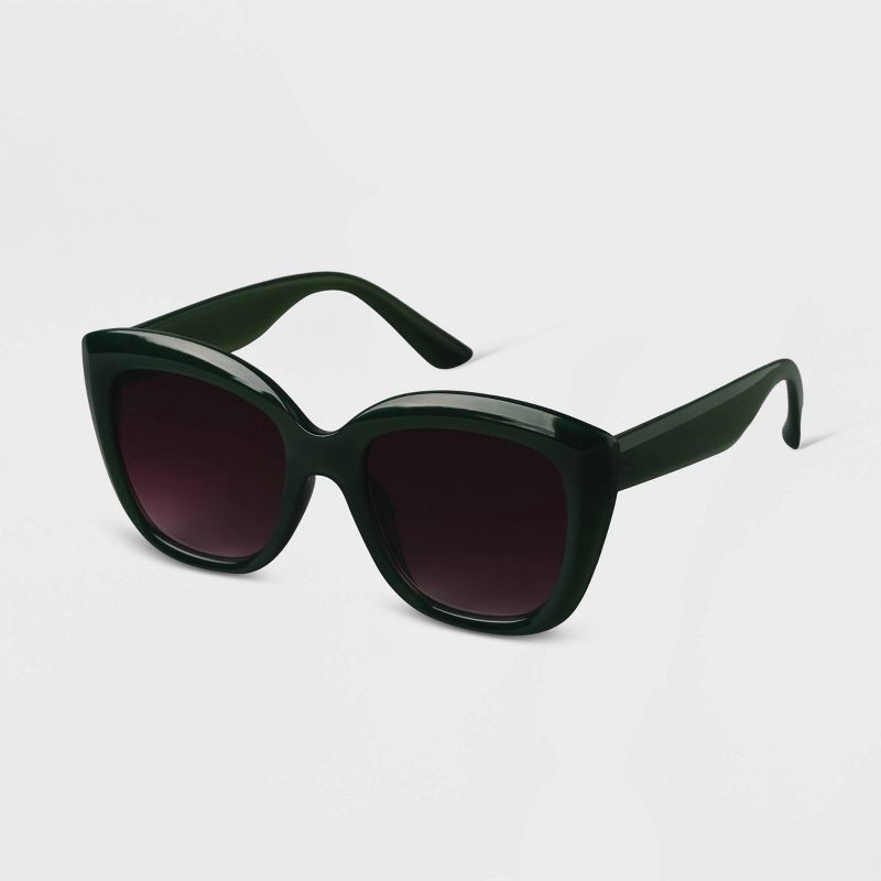 slide 2 of 2, Women's Oversized Cateye Sunglasses - A New Day™ : Maximum UV Protection, Hinged Temple, Recycled Plastic Frame, 1 ct