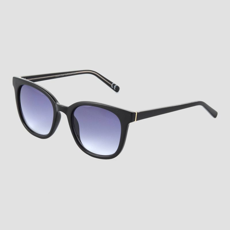 slide 2 of 4, Women's Crystal Plastic Square Sunglasses - Universal Thread™ Black, 1 ct