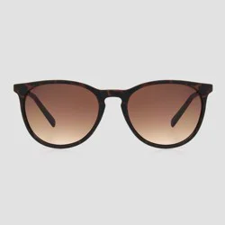 Women's Tortoise Shell Print Plastic Round Sunglasses - Universal Thread™ Brown: Scratch-Resistant, UV Protection