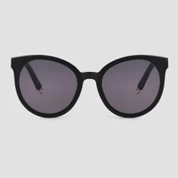 Women's Round Sunglasses - Universal Thread™ Off Black: Scratch-Resistant, UV Protection, Recycled Plastic