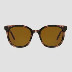 Women's Tortoise Shell Print Crystal Plastic Square Sunglasses - Universal Thread™ Brown: Scratch-Resistant, UV Protection