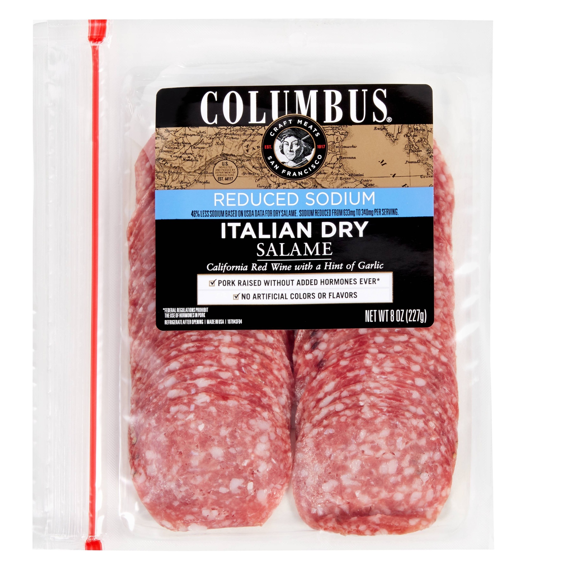 slide 1 of 1, Columbus Reduced Sodium Italian Dry Salame Deli Meats - 8oz, 