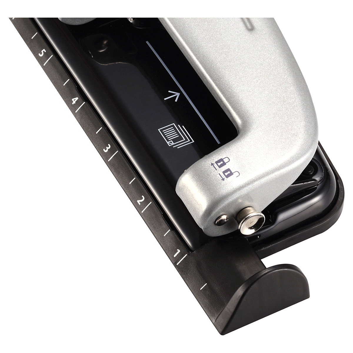 slide 6 of 6, PaperPro Three-Hole Punch Black/Silver, 1 ct