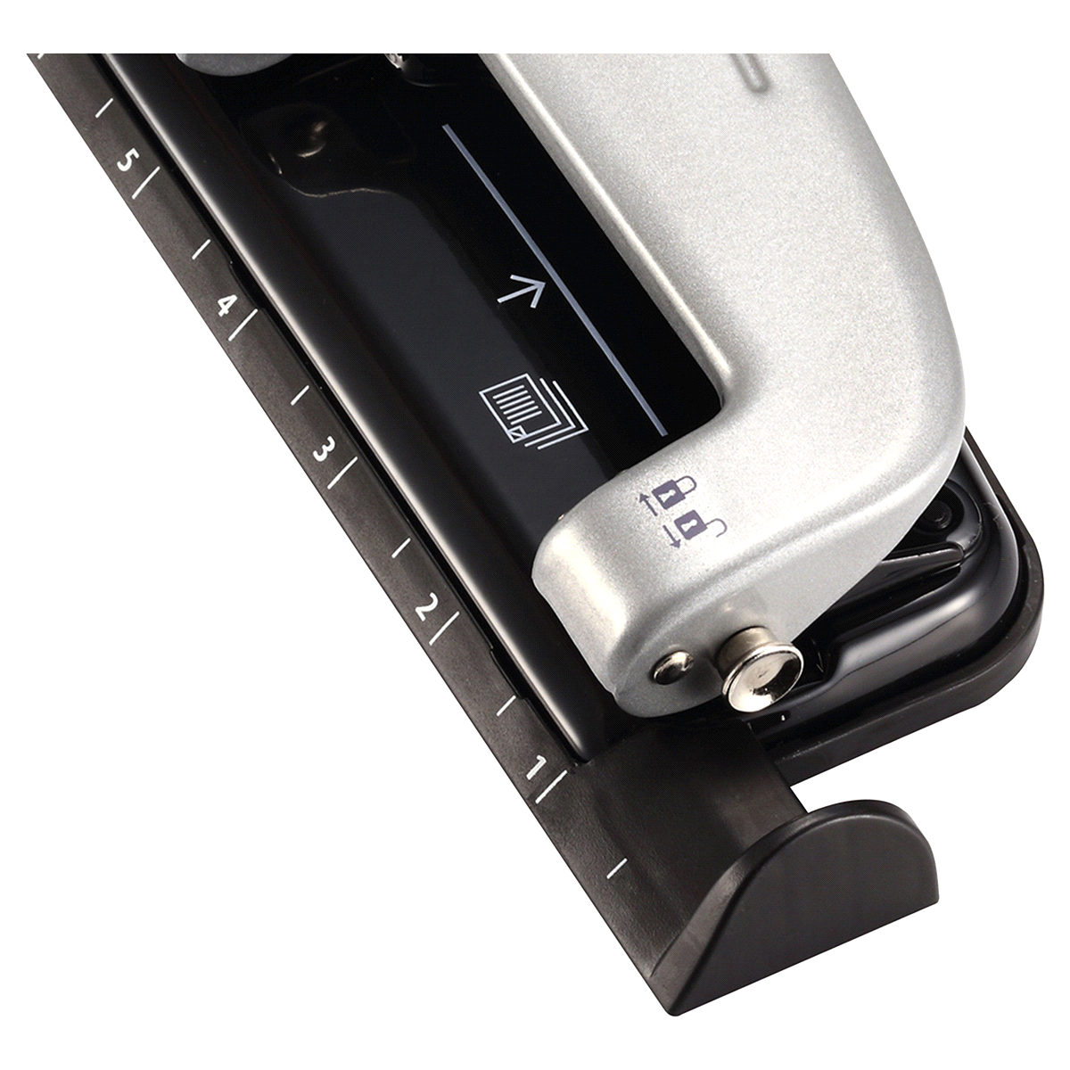 slide 2 of 6, PaperPro Three-Hole Punch Black/Silver, 1 ct