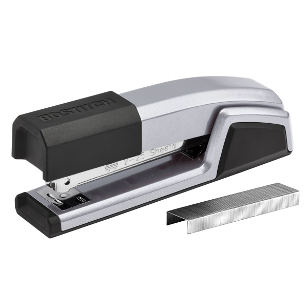 slide 2 of 10, BOSTITCH Office Epic Desktop Stapler With Built-In Remover, 2-1/16'', Silver, 1 ct