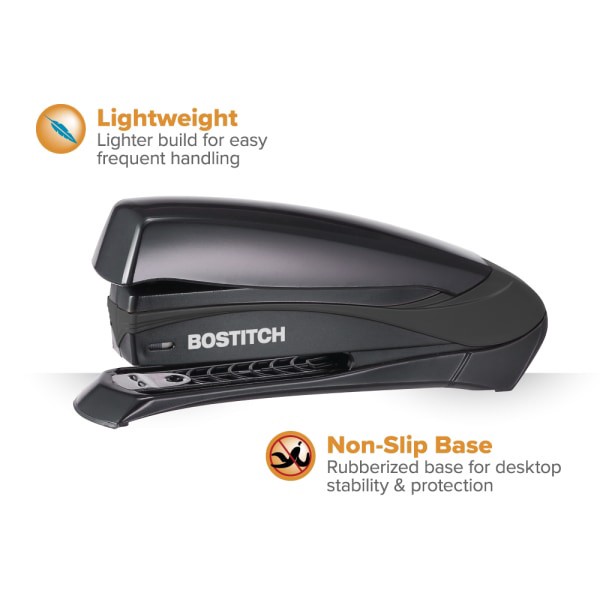 slide 9 of 10, BOSTITCH Office Inspire Desktop Stapler, 3'', Black, 1 ct
