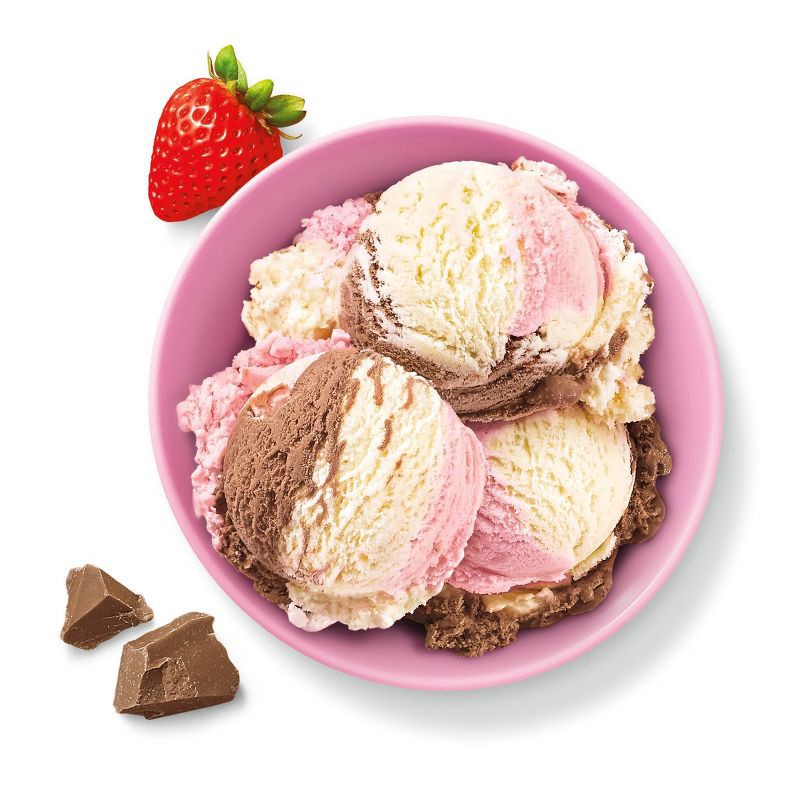 slide 3 of 3, Vanilla, Strawberry and Chocolate Neapolitan Light Ice Cream - 48oz - Market Pantry™, 48 oz