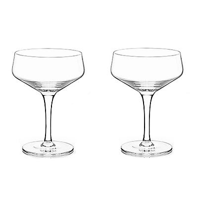 slide 1 of 1, True Brands Viski Angled Crystal Coupe Glasses, 7 oz, 2 ct