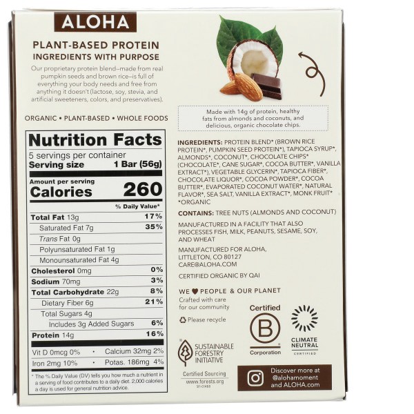 slide 4 of 5, Aloha Coconut Chocolate Almond, 5 ct