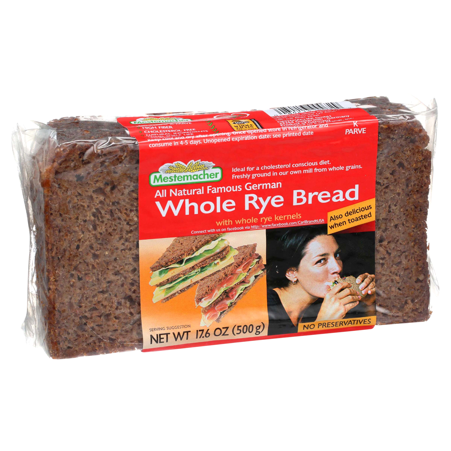 slide 2 of 4, Mestemacher Bread,Whole Rye, 17.6 oz