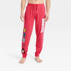 Men's Marvel Jogger Pajama Pants - Heathered Red XL