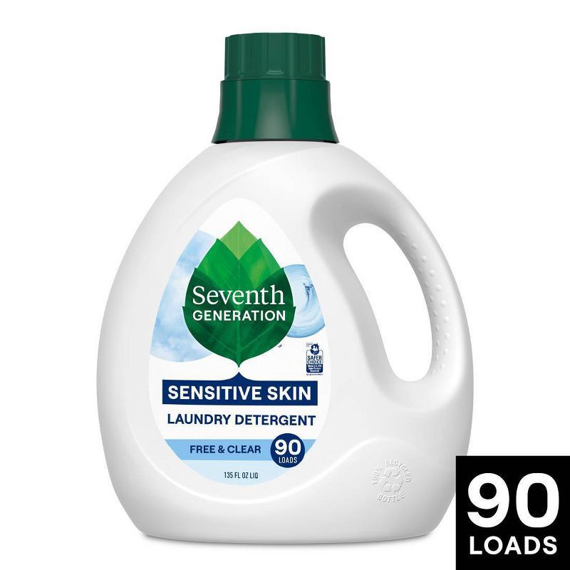 slide 1 of 8, Seventh Generation Liquid Laundry Detergent - Free & Clear - 135 fl oz, 135 fl oz