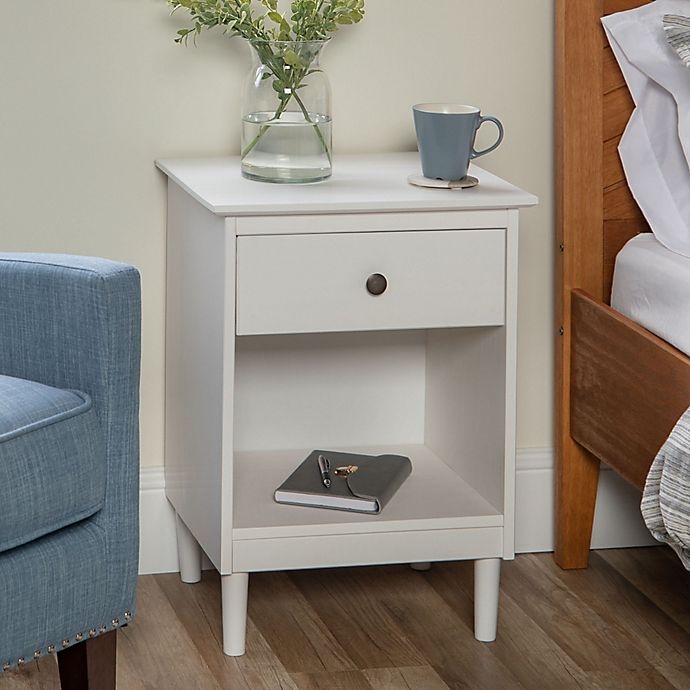 slide 4 of 8, Forest Gate Aspen 1-Drawer Solid Wood Nightstand - White, 1 ct