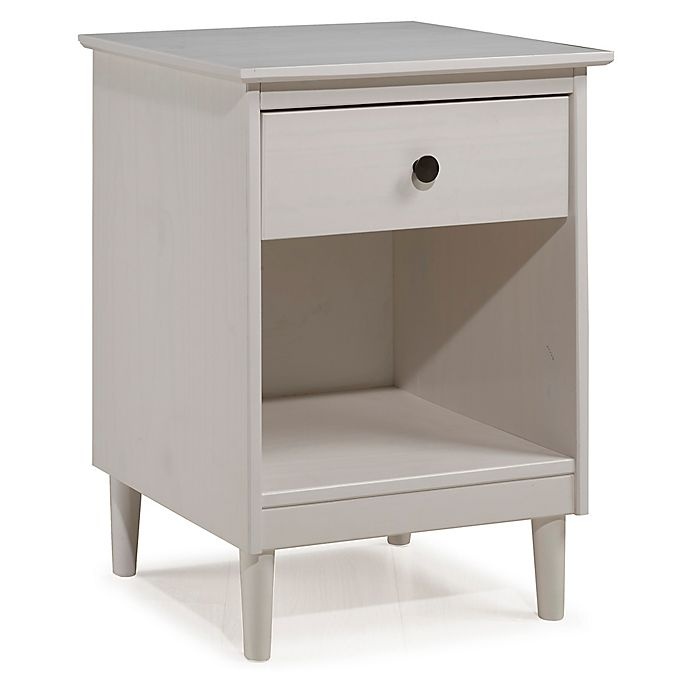 slide 1 of 8, Forest Gate Aspen 1-Drawer Solid Wood Nightstand - White, 1 ct