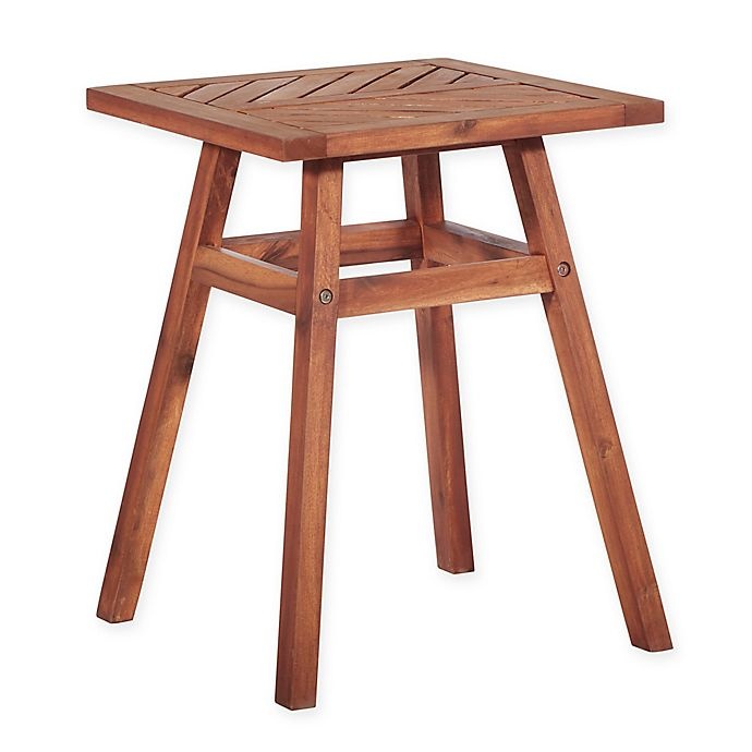 slide 2 of 7, Forest Gate Olive Acacia Outdoor Side End Table - Brown, 1 ct