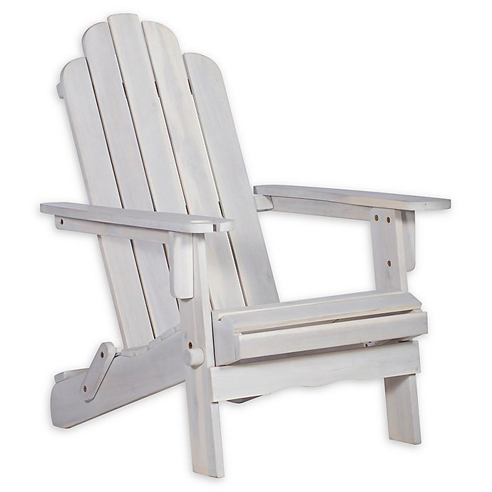 slide 6 of 8, Forest Gate Arvada Acacia Outdoor Folding Adirondack Chair - White, 1 ct