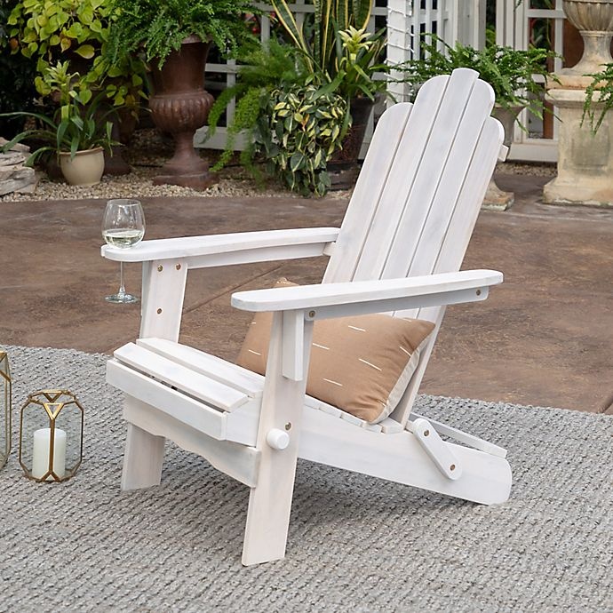 slide 5 of 8, Forest Gate Arvada Acacia Outdoor Folding Adirondack Chair - White, 1 ct