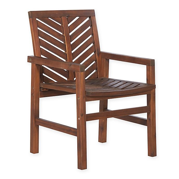 slide 1 of 10, Forest Gate Olive Acacia Wood Outdoor Chairs - Dark Brown, 2 ct