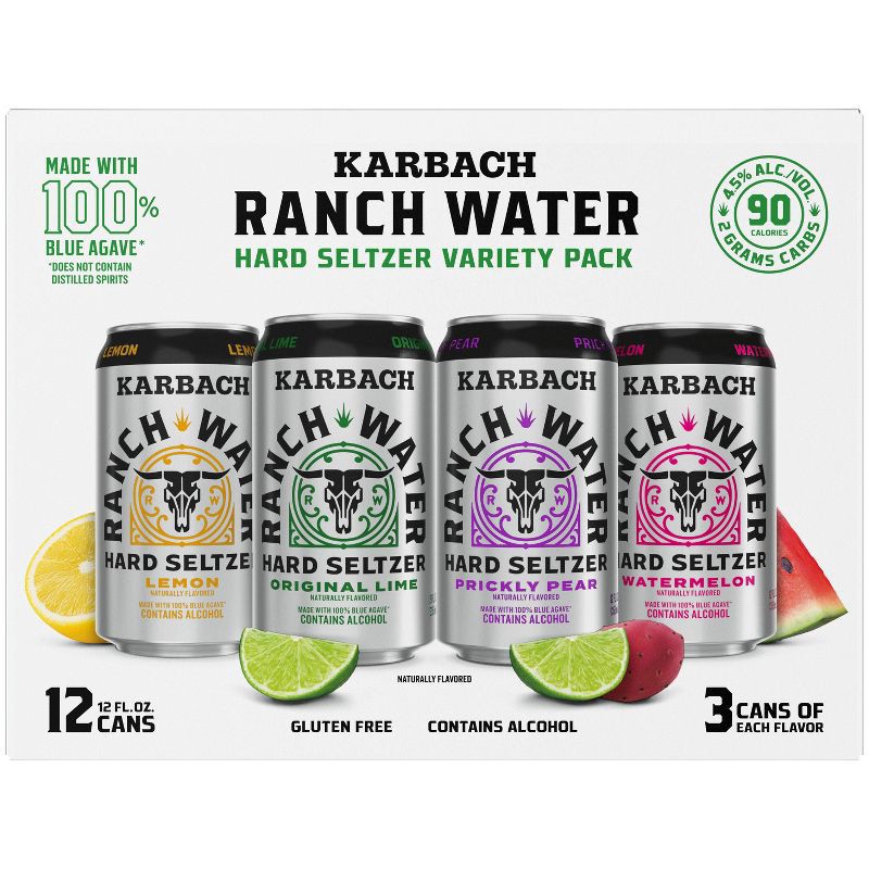 slide 4 of 9, Karbach Brewing Co. Karbach Ranch Water Hard Seltzer Variety Pack 12pk/12oz Cans, 12 ct; 12 oz