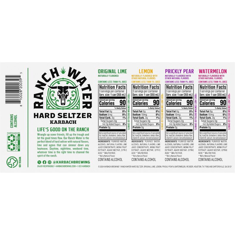 slide 8 of 9, Karbach Brewing Co. Karbach Ranch Water Hard Seltzer Variety Pack 12pk/12oz Cans, 12 ct; 12 oz