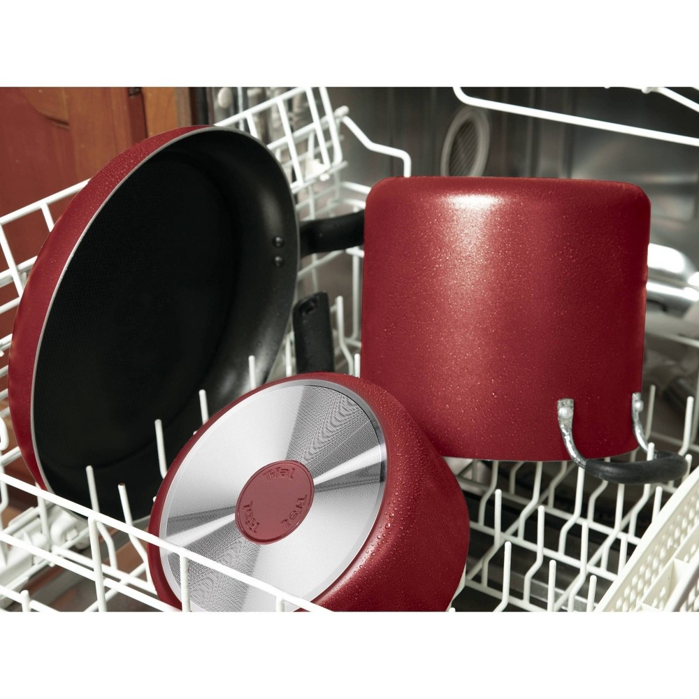 slide 4 of 4, T-fal Initiatives Nonstick Cookware Set Red, 20 ct