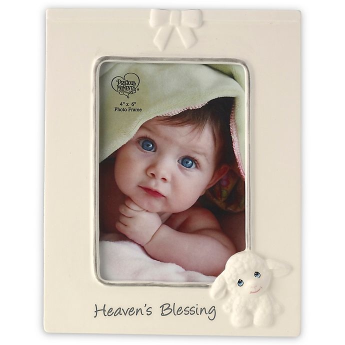 slide 1 of 1, Precious Moments Heaven's Blessings Lamb Picture Frame, 4 in x 6 in